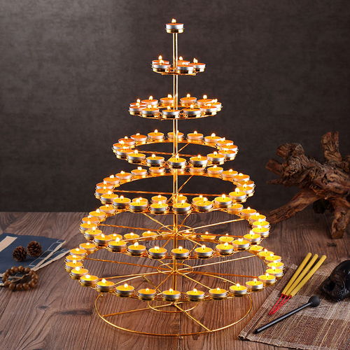 酥油灯座佛具佛教佛堂七星用品油灯108盏莲花佛供灯架长明蜡烛台