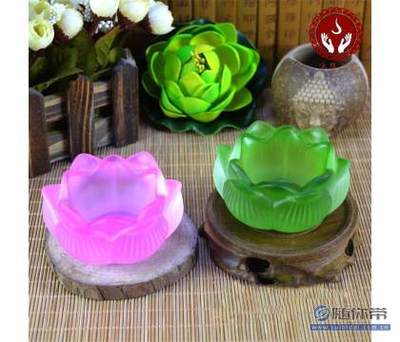 【沐恩工艺七彩琉璃莲花酥油灯座观音供佛蜡烛供灯佛具莲花灯酥油灯套】汕头市龙湖区沐恩工艺品厂 - 产品库
