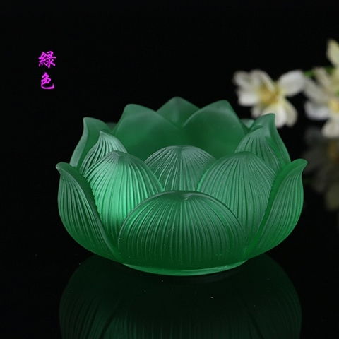 蜡台仿琉璃莲花烛台酥油灯座蜡烛烛台长明灯家用供佛供灯复古佛灯