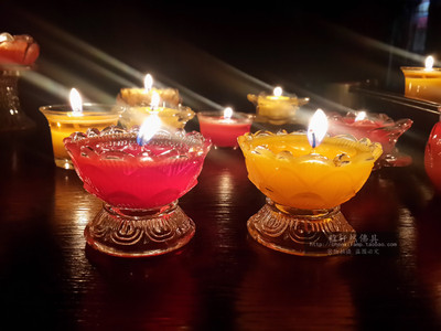 小高脚莲花酥油灯蜡烛佛教用品莲花酥油灯烛台莲花灯蜡烛批发