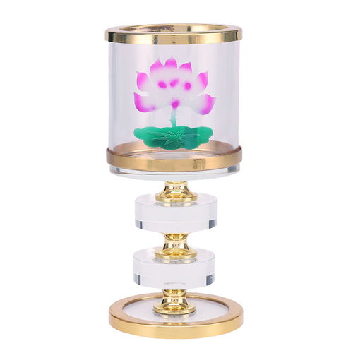 水晶供佛酥油灯座家用蜡烛台佛灯供灯防风长明灯佛教用品招财摆件