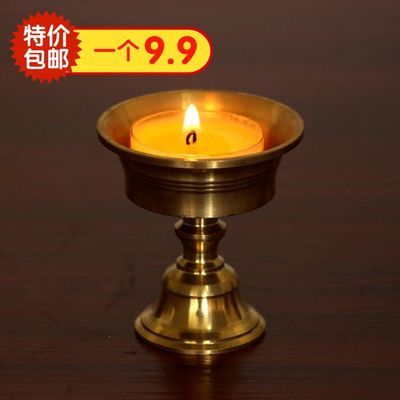 水晶供佛酥油灯座家用蜡烛台佛灯供灯防风长明灯佛教用品招财摆件