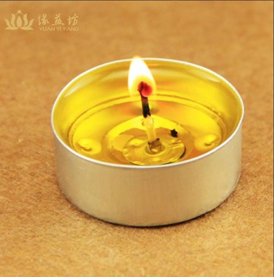 100粒铝壳酥油灯 燃烧1小时 供佛蜡烛 无烟环保 工厂直批